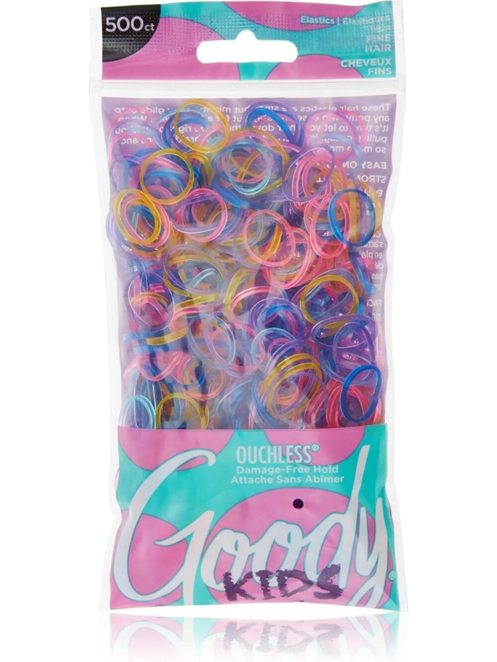 Assorted Ouchless Hair Ties - 500 Ct Latex Elastic Bands for All Hair Types